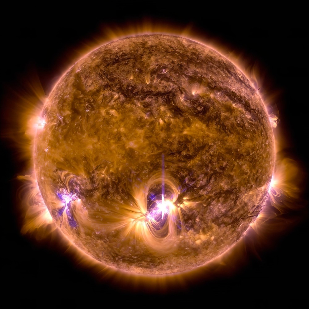 Sun Close Up Sol Solar Flares Ejection Photo Space Poster Art Print 24 x 24 in