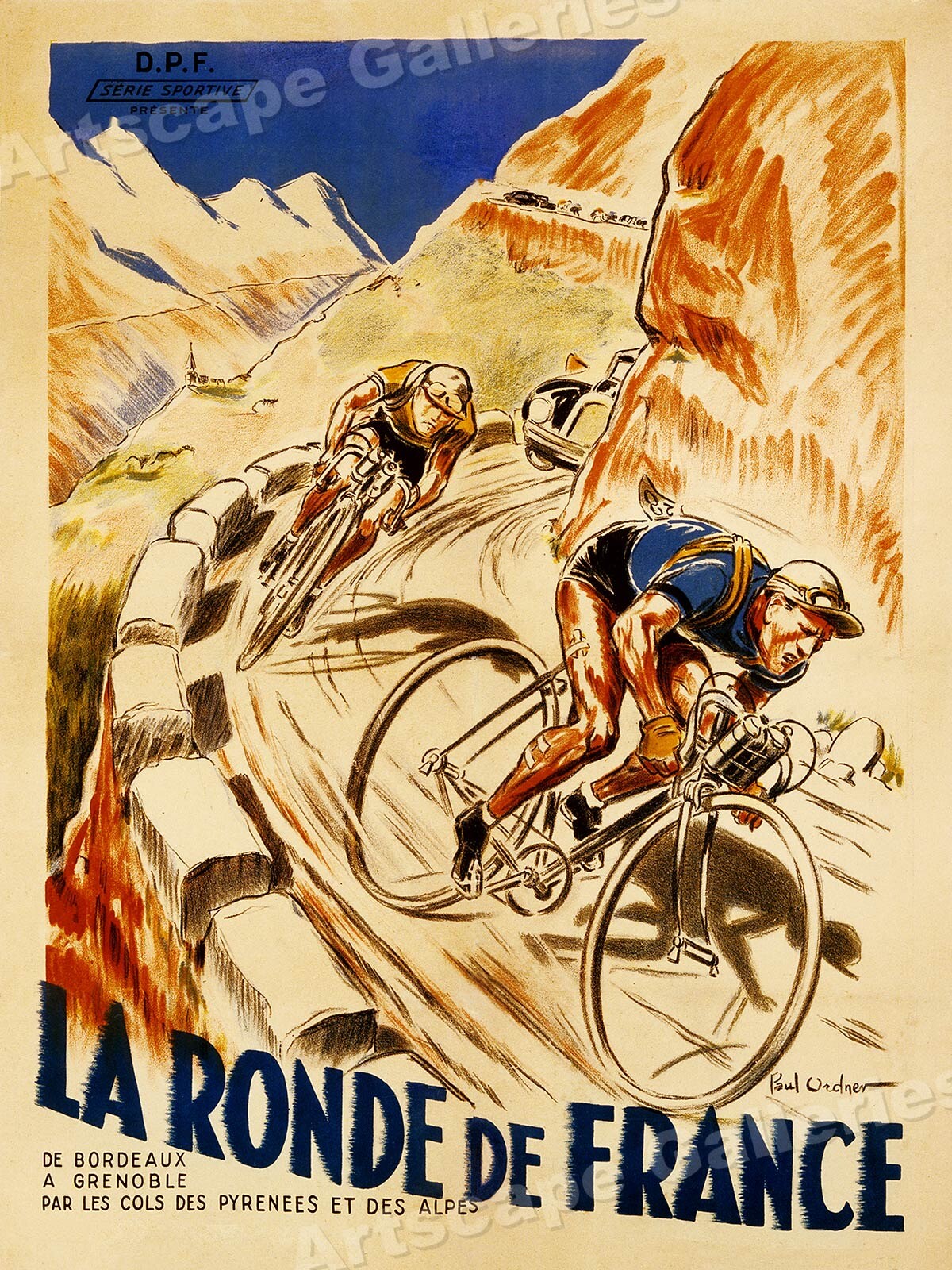 La Ronde de France Bicycles 1928 Vintage Cycling Tour Poster – 18×24