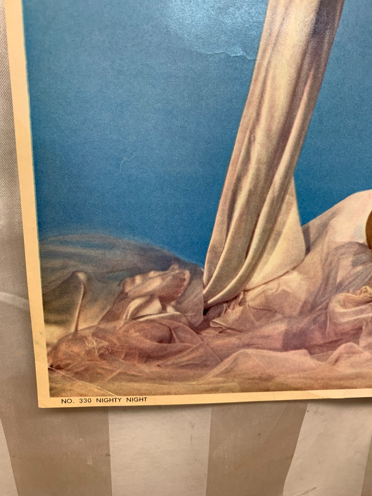 Nighty Night Risqué Nude Novelty Pinup VTG 1950’s #330 Litho USA Made 12X17″