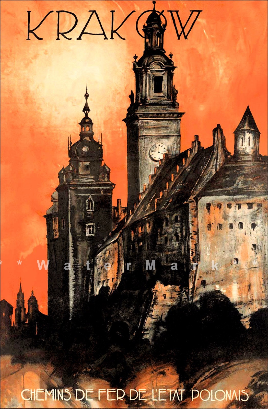 Poland Krakow 1910 Vintage Poster Print Travel Tourism Decorating Wall Art