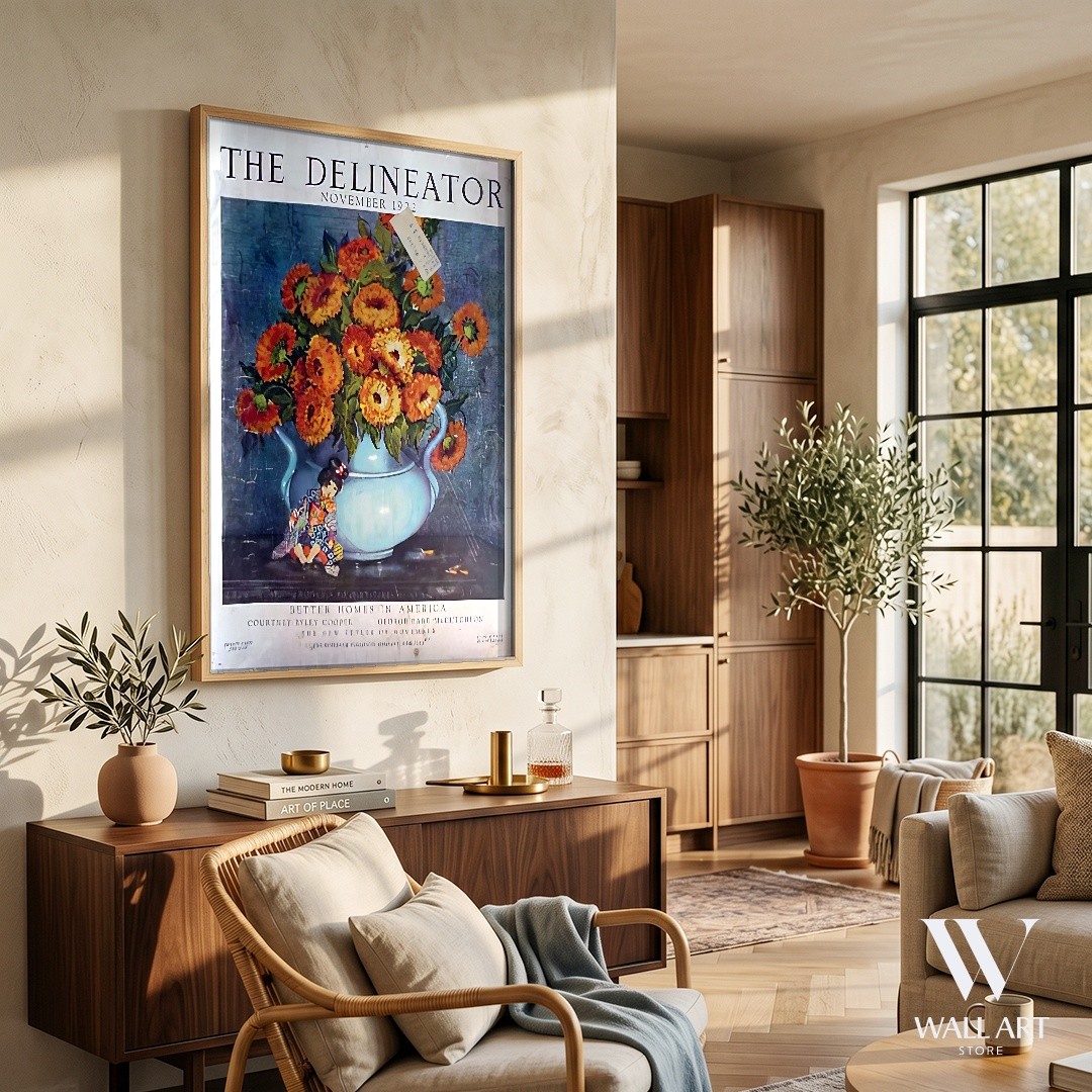 Floral Still Life Vintage Poster | Elegant Wall Art | Living Room Decor