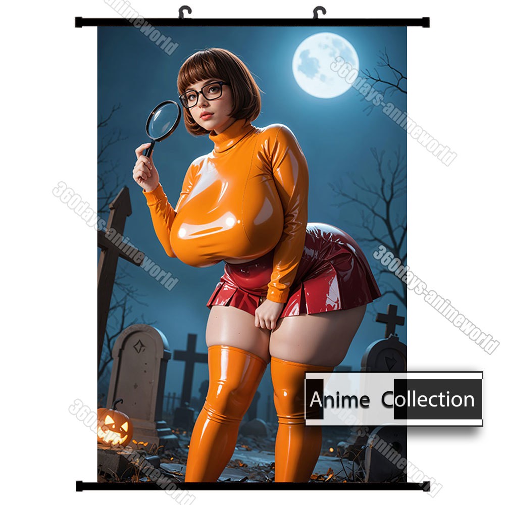 Game Poster Lady in Orange Sweater HD Painting Wall Scroll Poster 60x90cm Decor