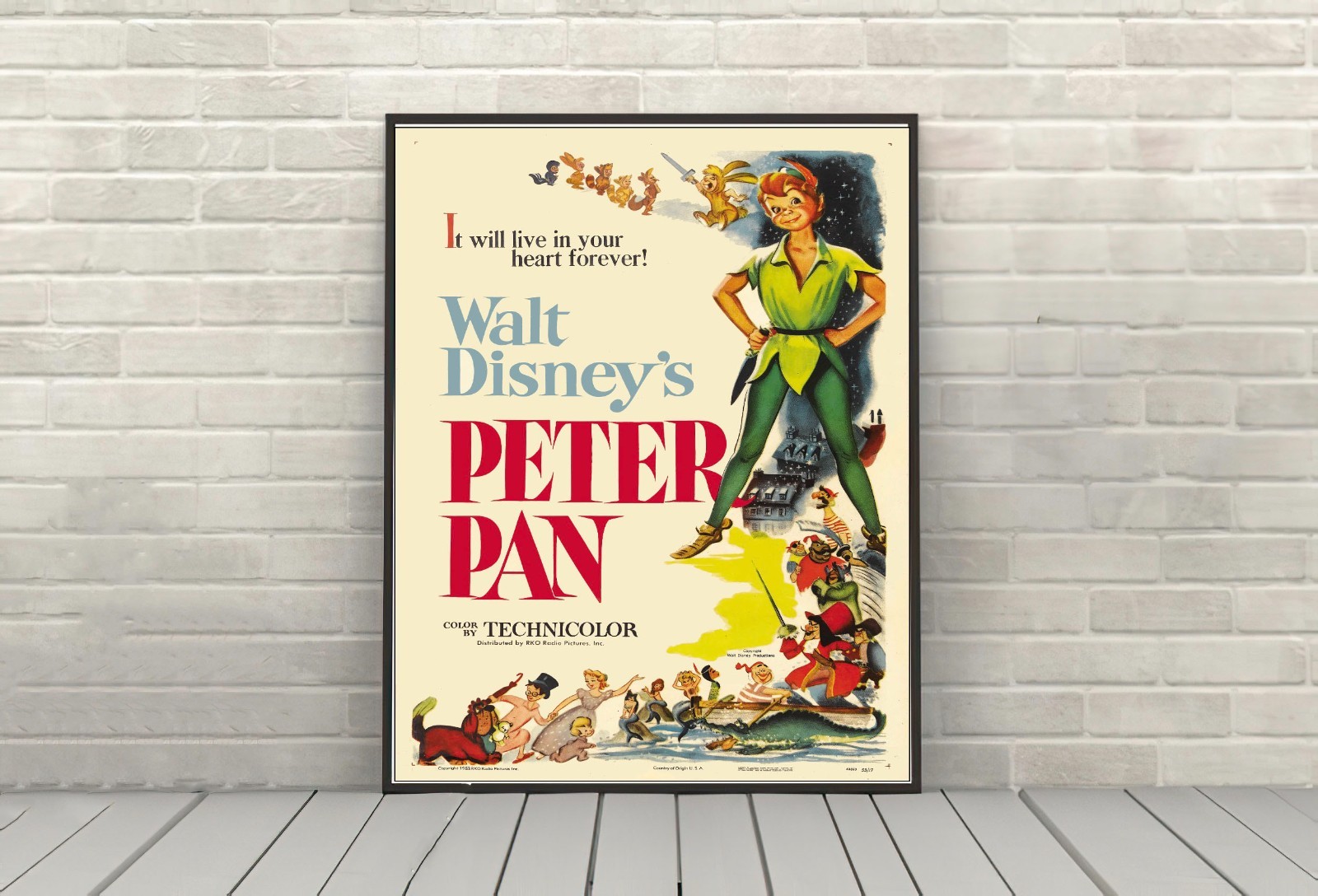 Peter Pan Disney Vintage Movie Poster