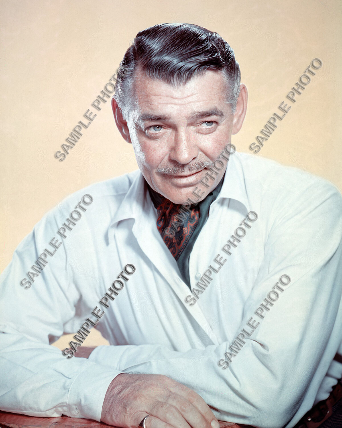 CLARK GABLE AMERICAN ACTOR HOLLYWOOD 8X10 COLOR PHOTO