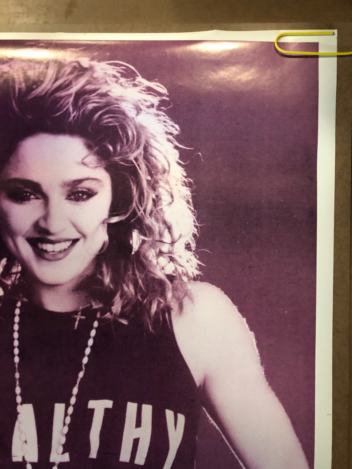 Original Vintage Poster Madonna Healthy 1980’s Music Memorabilia Red Pinup