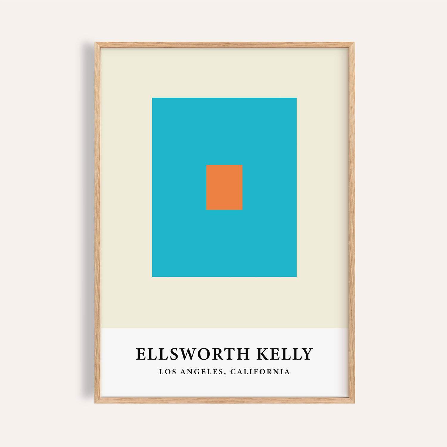 Ellsworth Kelly Colour Block Poster – Vibrant Teal and Orange Abstract Wall Art