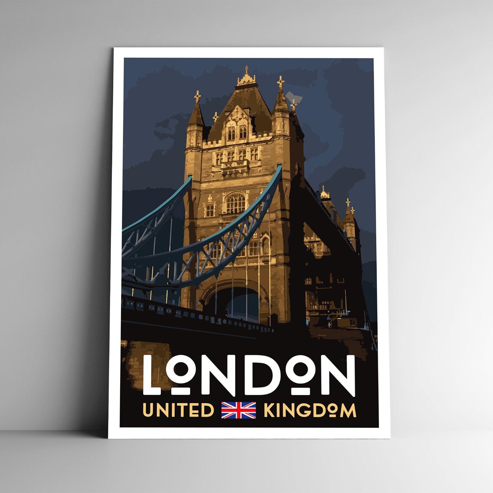 London Tower Bridge Travel Poster / Postcard UK United Kingdom Multiple Sizes