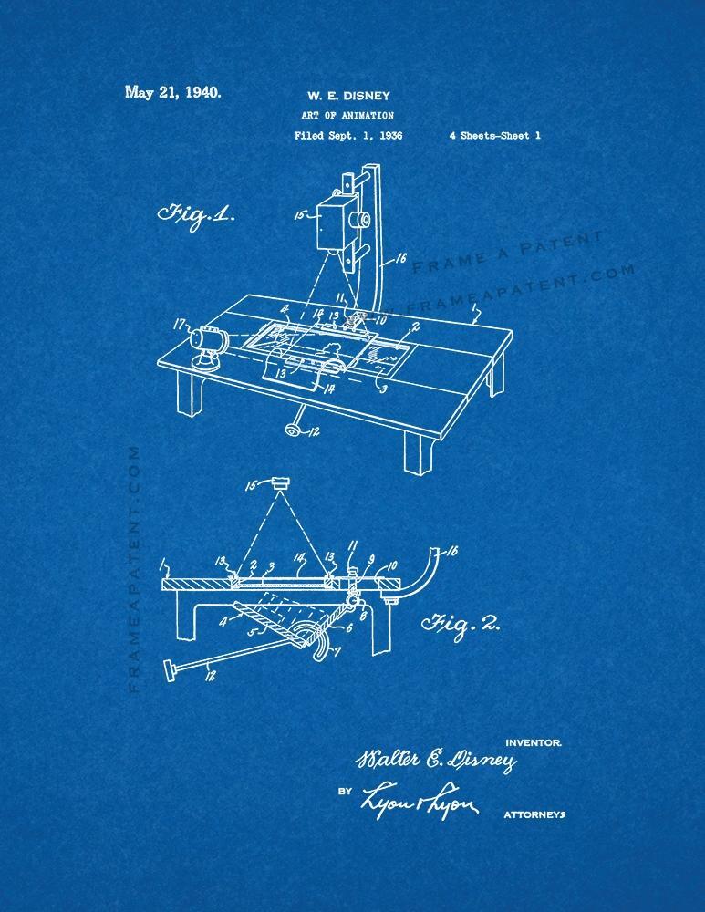 Art Of Animation Patent Print Blueprint