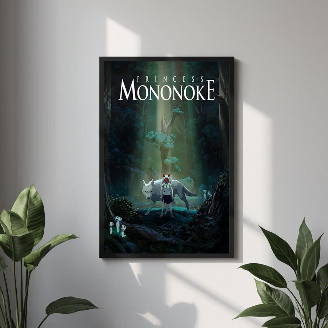 Princess Mononoke Poster, Studio Ghibli Forest Wall Art