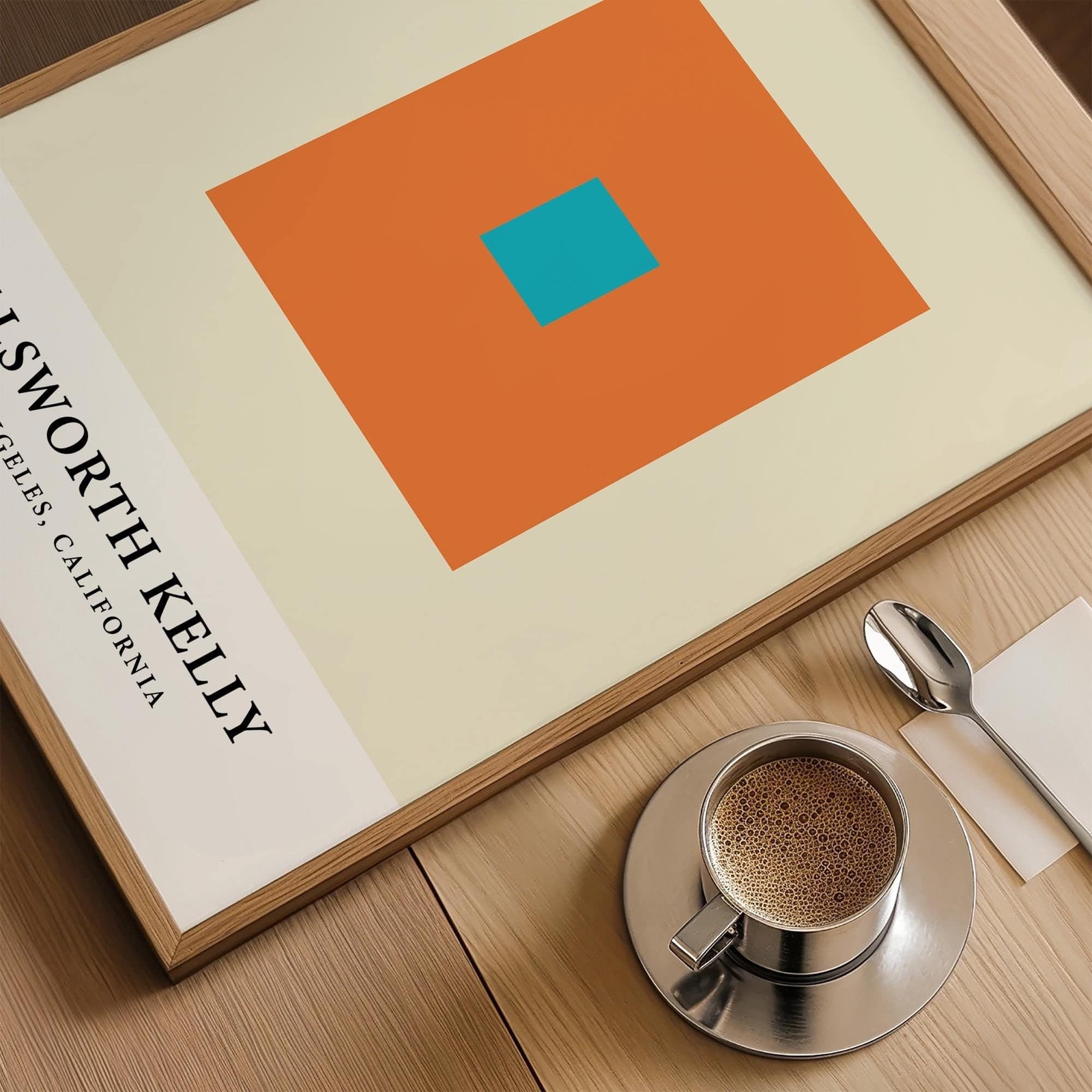 Orange Blue Ellsworth Kelly Print Minimalist Colour Block Art for Modern Decor