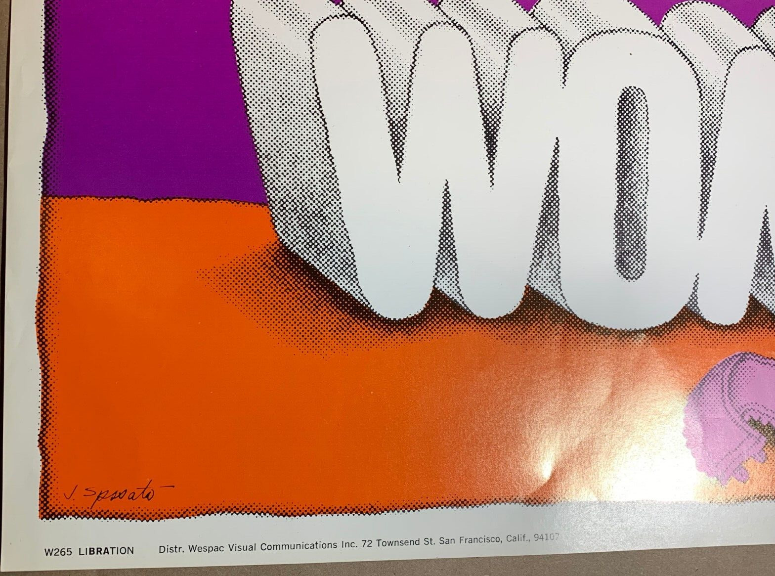 LIBRATION WOMENS LIB VINTAGE 1970 HEADSHOP BLACKLIGHT WESPAC POSTER By J SPOSATO