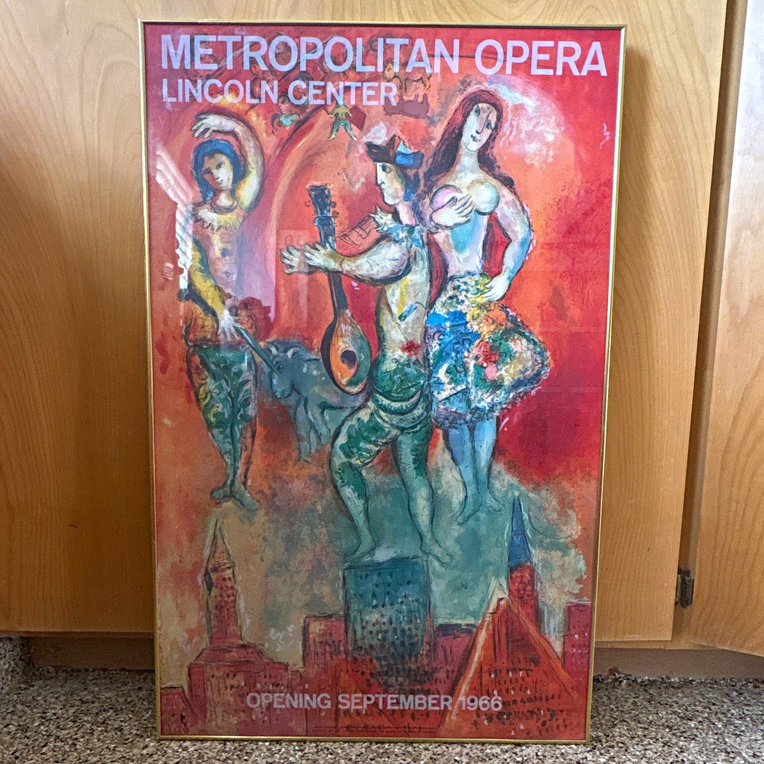 Marc Chagall 1966 Metropolitan Opera Poster Original Mourlot Lithograph 25×39