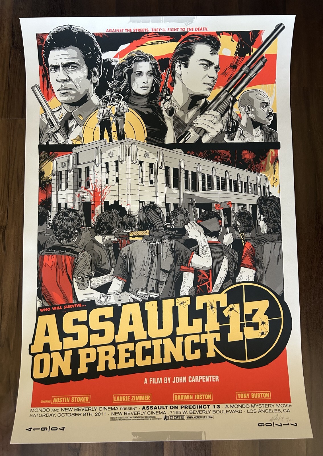 Assault On Precinct 13 Tyler Stout Signed /450 Mondo Poster John Carpenter