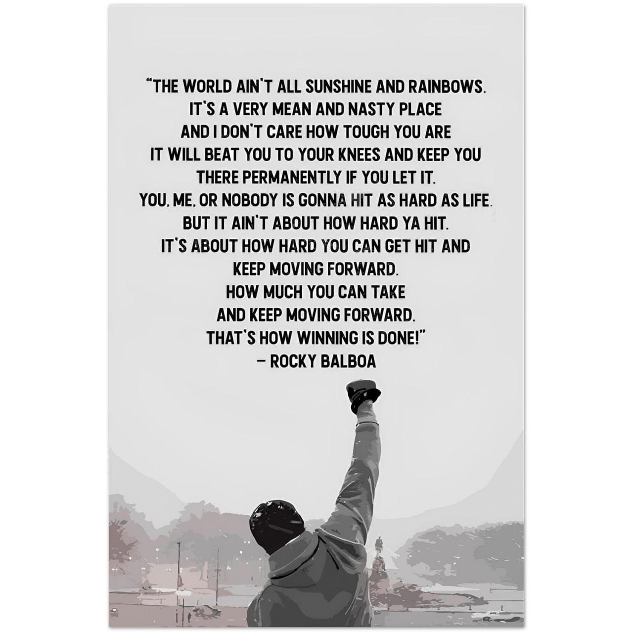 Rocky Balboa Motivational Quote Boxing Movie Art Poster