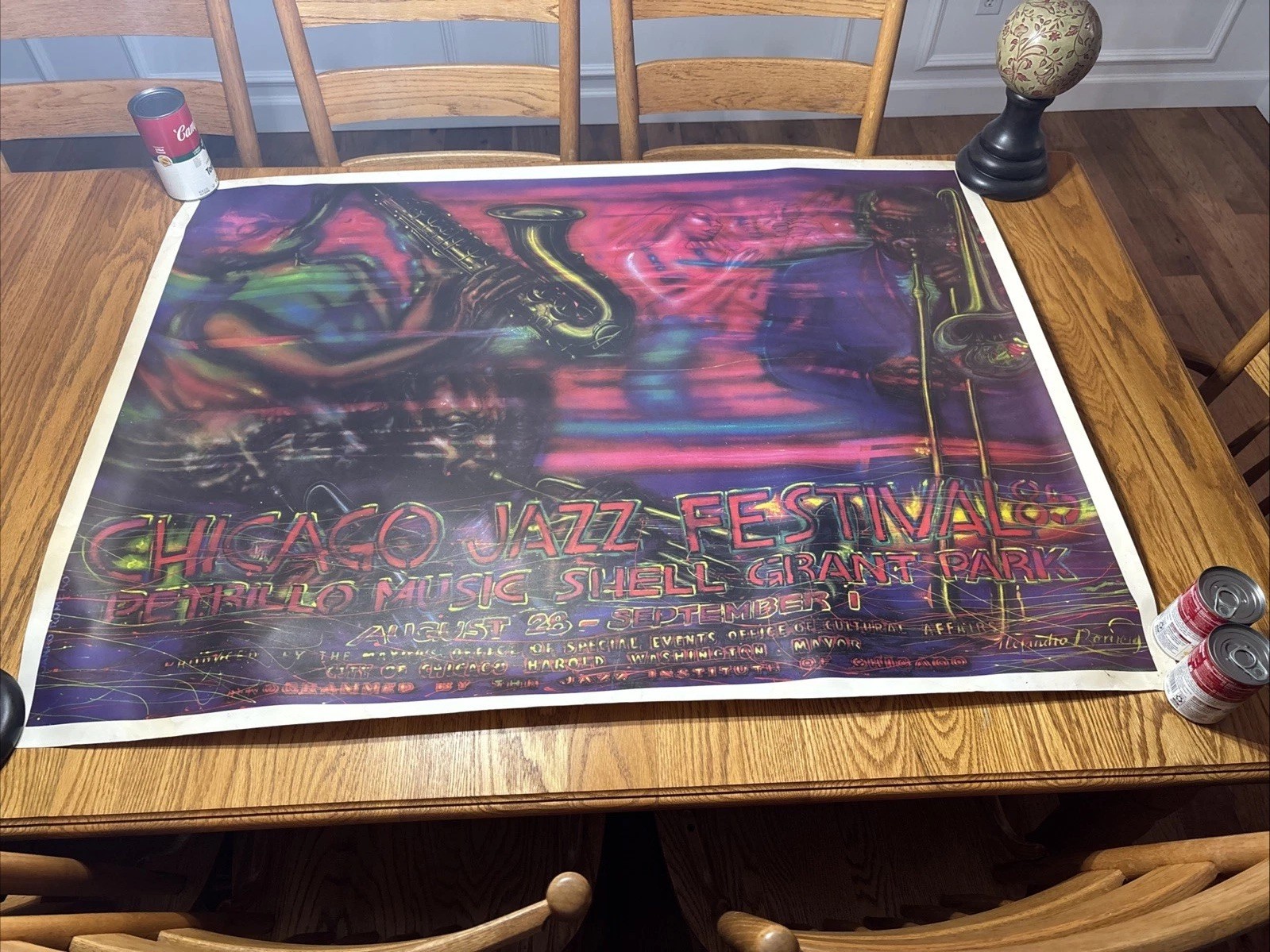 VINTAGE CHIGAGO JAZZ FESTIVAL 1985 SPECIAL EDITION ART PRINT 49”X 36.5”