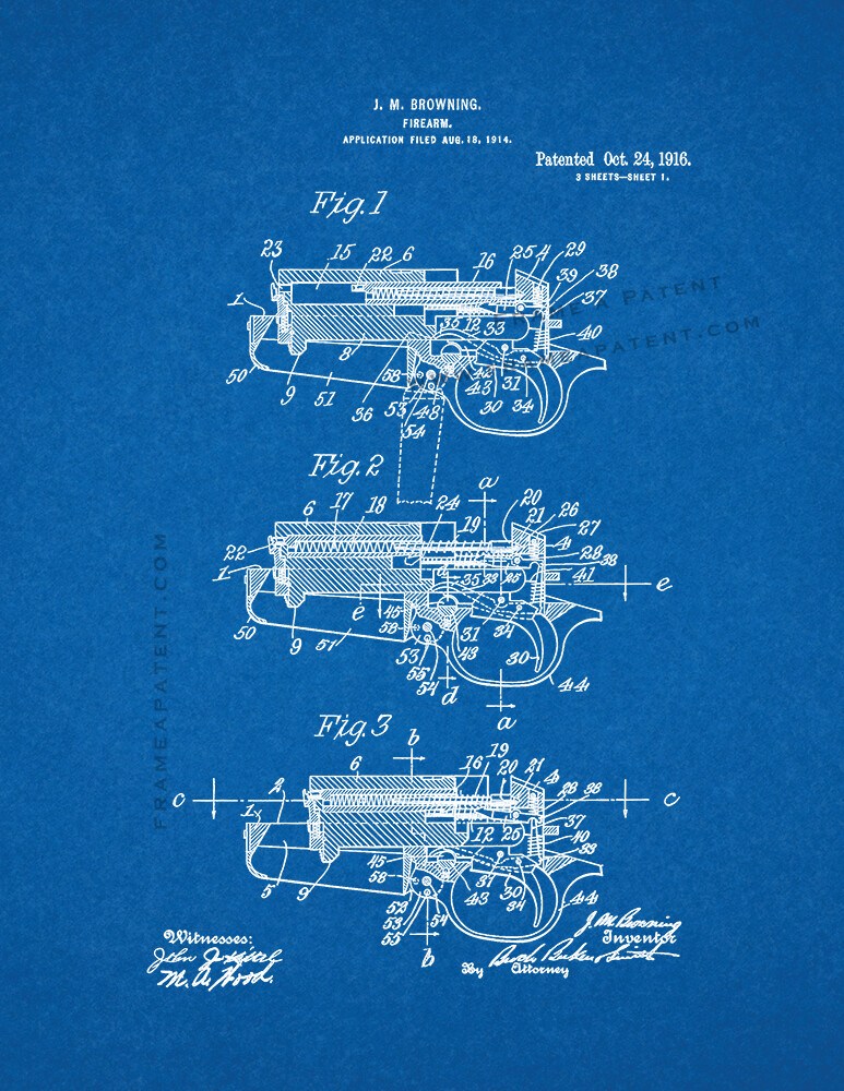 Firearm Patent Print Blueprint