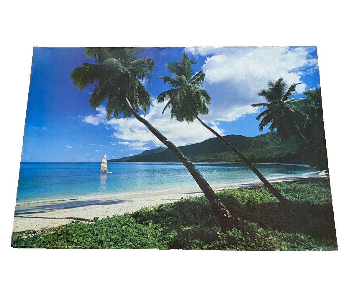Vintage 1970’s MF 1882 Mahe Island By Arti Grafiche Ricordi Made In Italy Poster