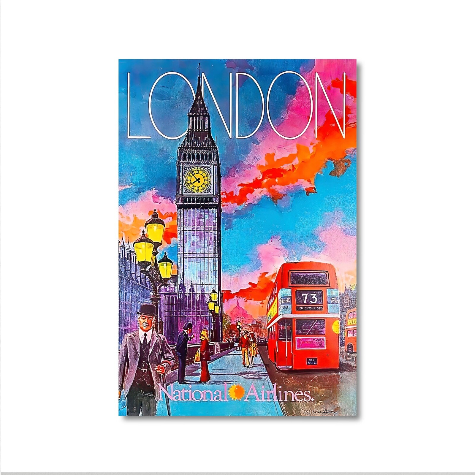 Vintage Travel Poster – London – National Airlines