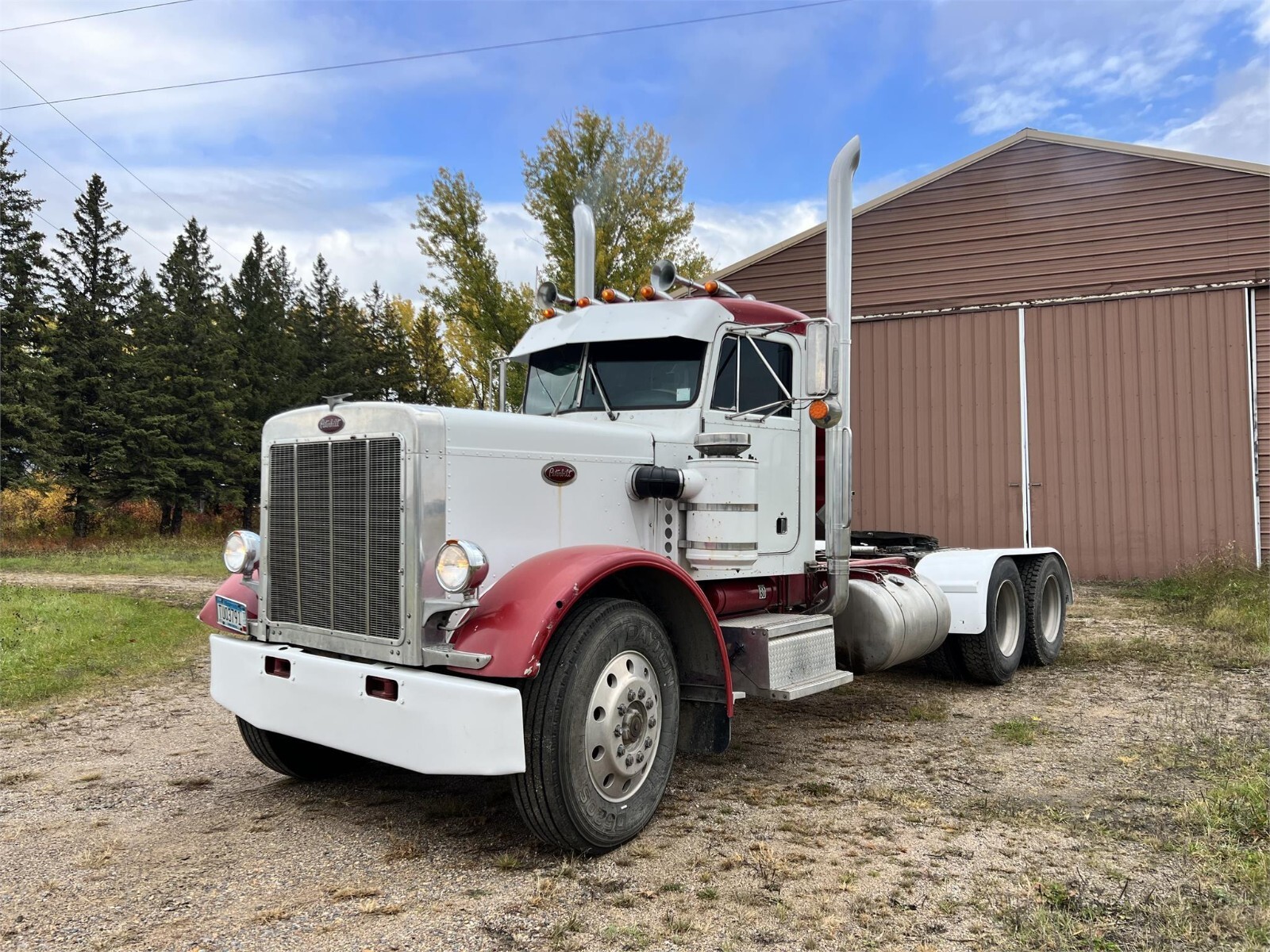 1985 Peterbilt 359 semi truck white | POSTER 24 X 36 Inches |