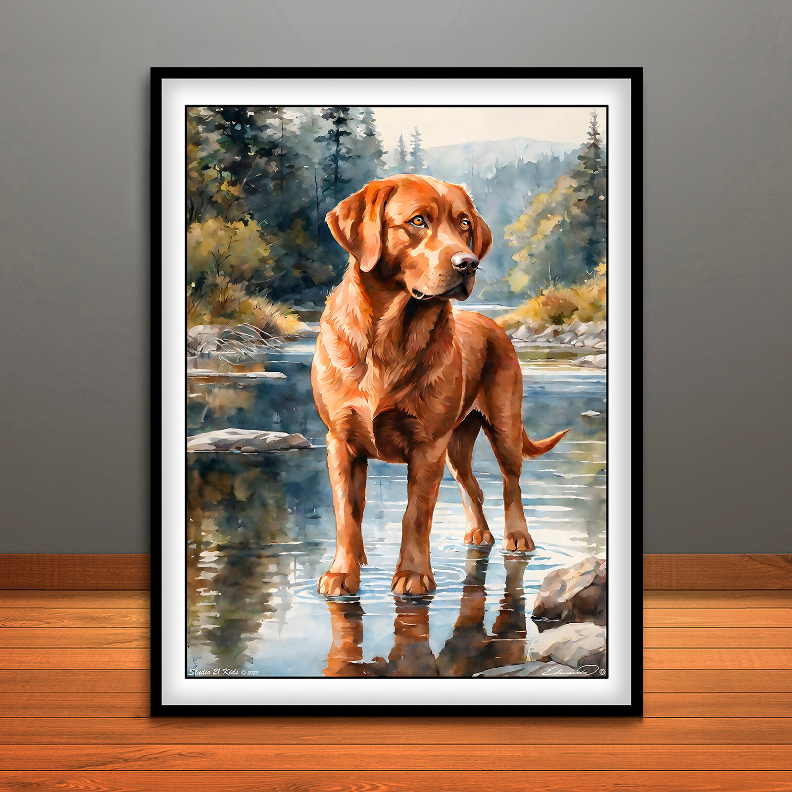 Red Labrador Retriever Print, Poster, Dog Wall Art, Animal Decor