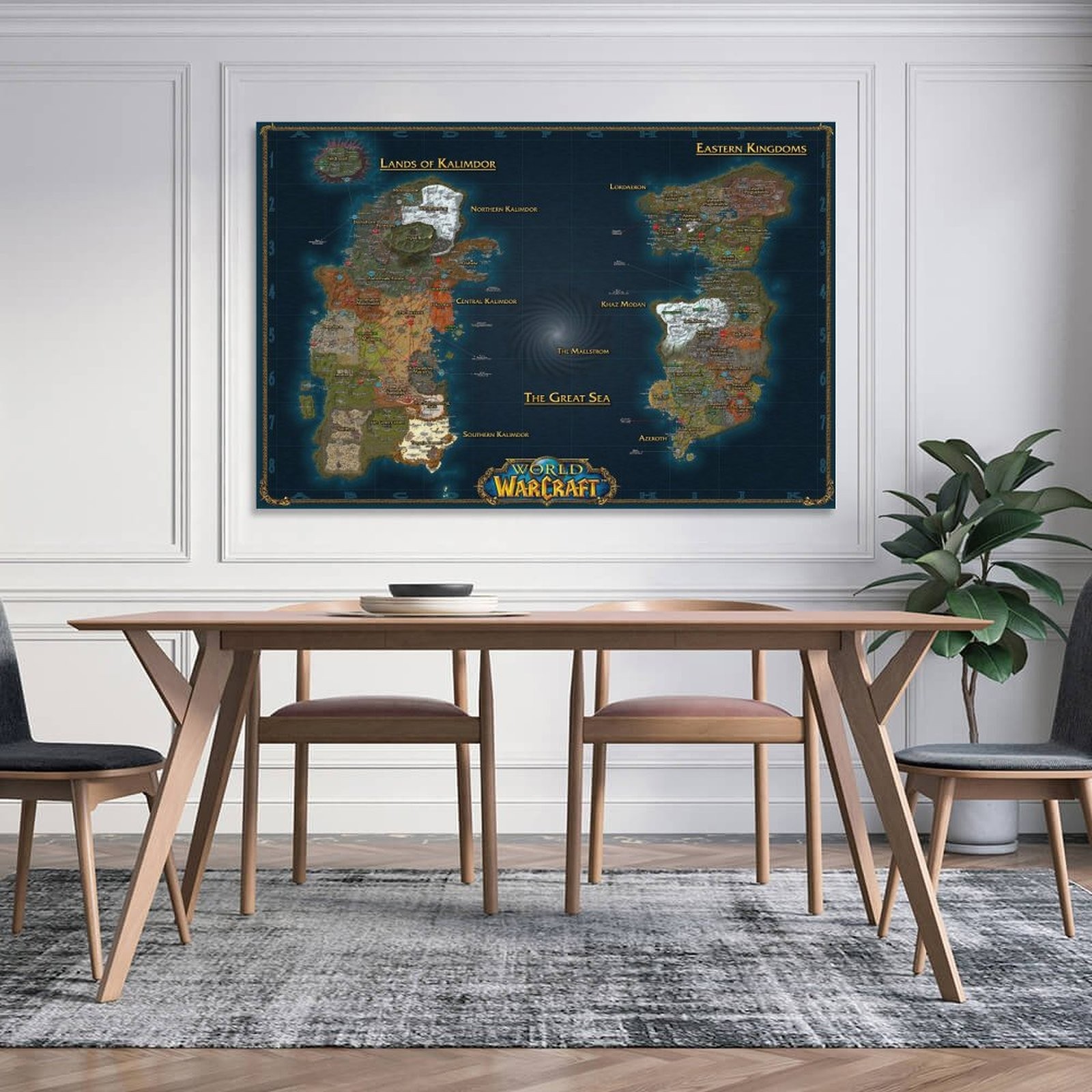 Classic Leveling Map Canvas Wall Art Poster Picture Decoratio