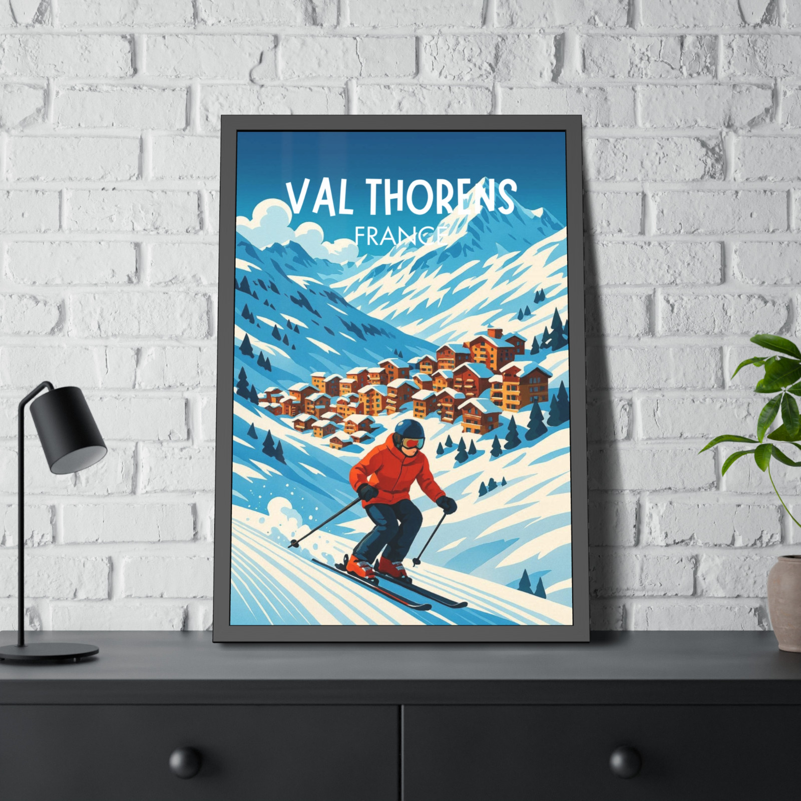 Visit Val Thorens France Winter Ski Skiing Travel Poster Print Wall Art Unframed
