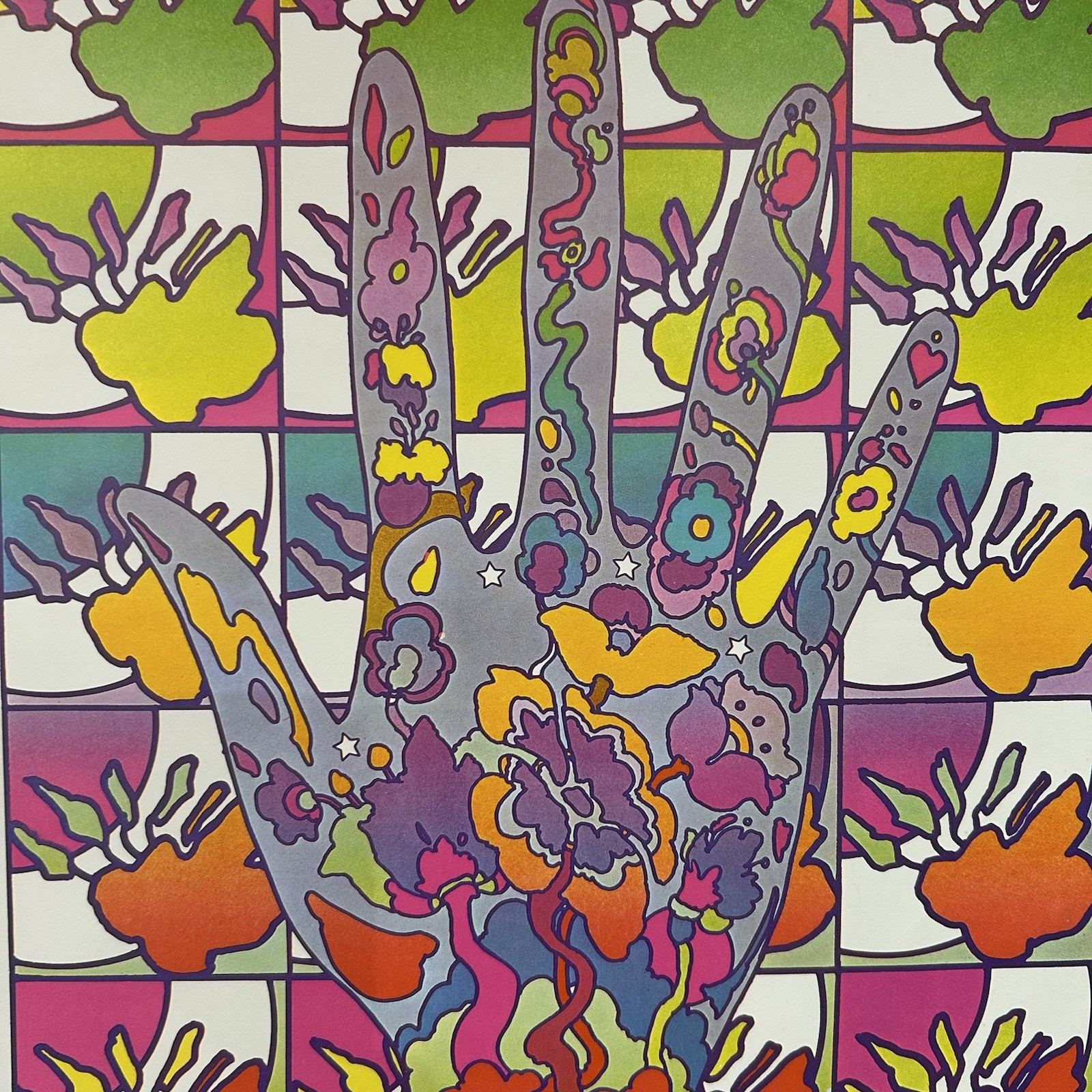 Peter Max Pop Art Poster “Gloves” Matted 16×22” RWP2 VP
