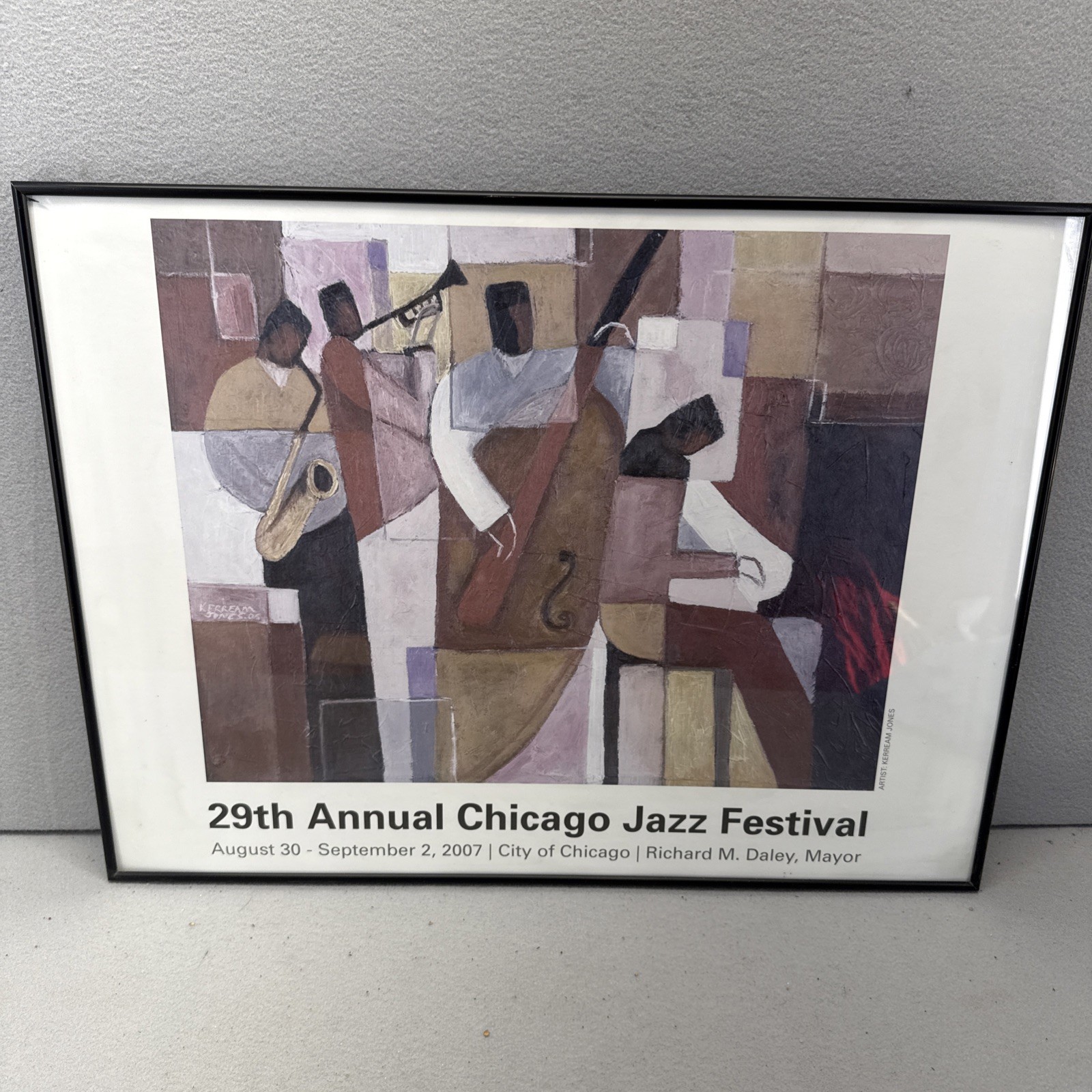 2007 Chicago Jazz Festival Poster Framed 29th Annual City of Chicago Art Print