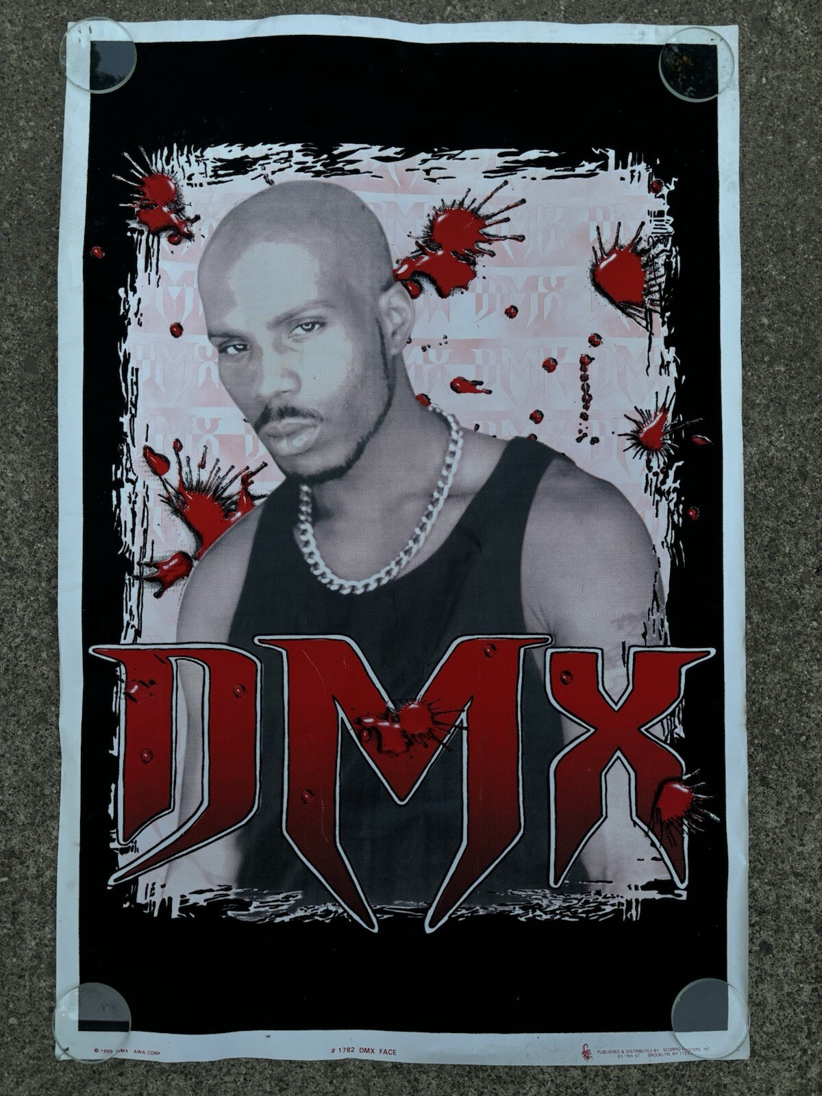 Vintage DMX Blacklight Poster – Flocked Ruff Ryders – 1999 Hip Hop Rap Y2K Retro