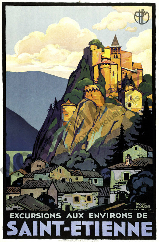 Saint Etienne vintage PLM train travel poster 12×18