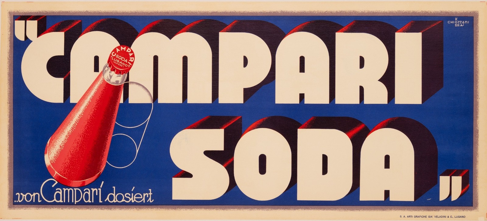 Campari Banner — Kobra Chiozzani — 1934 Art Deco Italian Drinks poster