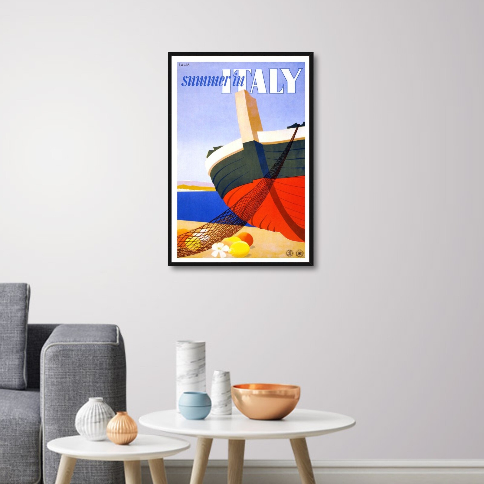 Vintage Travel Poster – Summer in Italy by Alfredo Lalia circa 1951