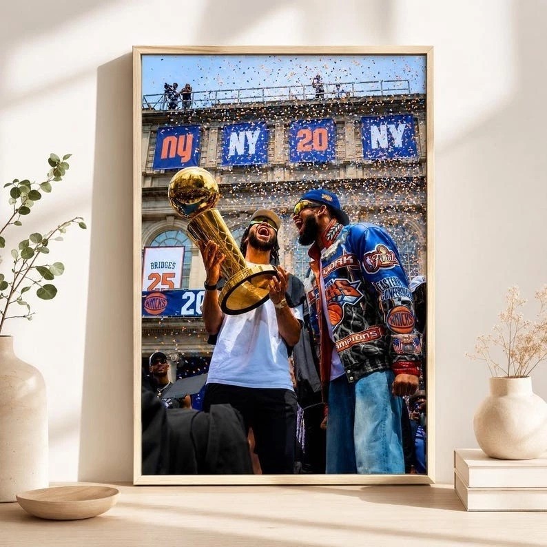New York Knicks 2026 NBA Poster, Jalen Brunson KAT Wall Art, Basketball Gift