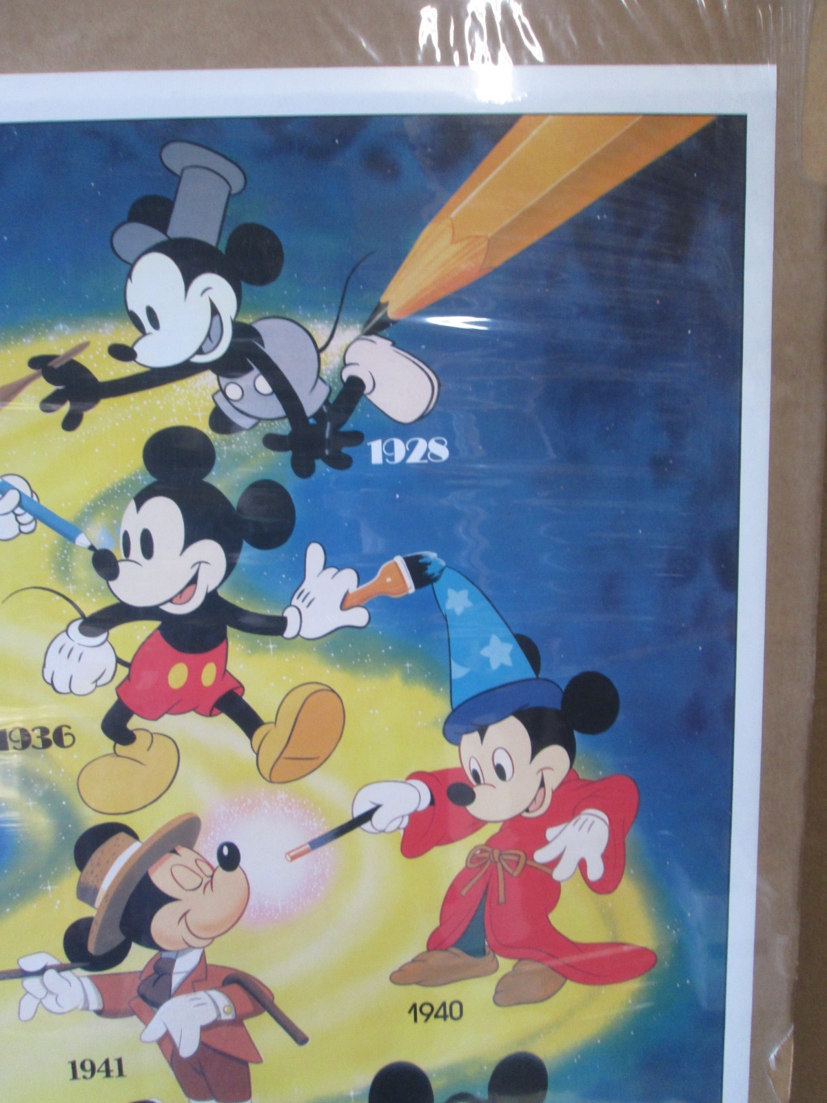 Vintage Mickey it started with a mouse Walt Disney 1986 original poster 22899