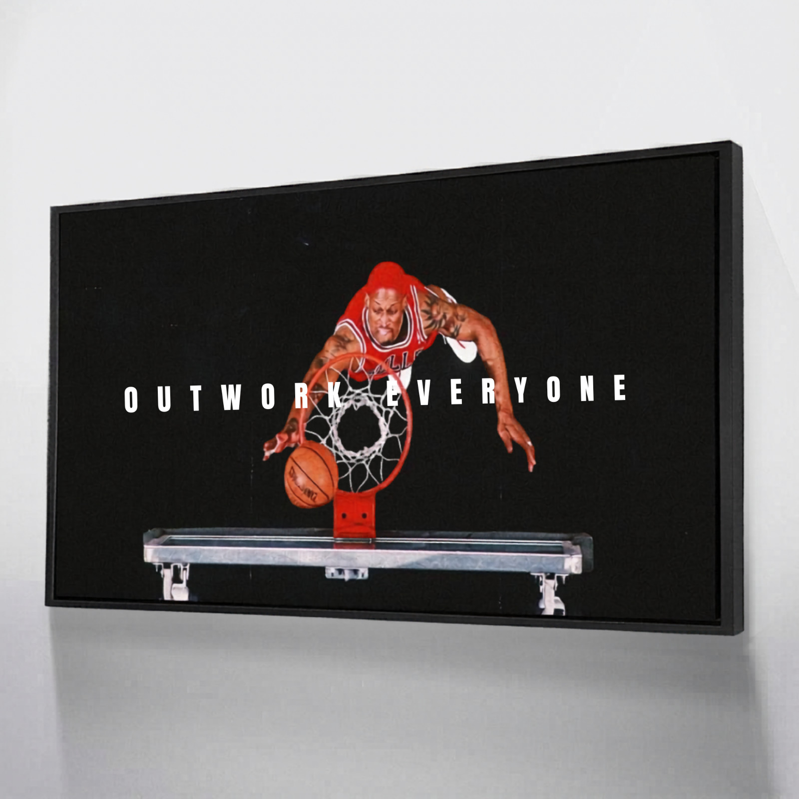 Dennis Rodman Motivation Poster Outwork Everyone NBA Wall Art