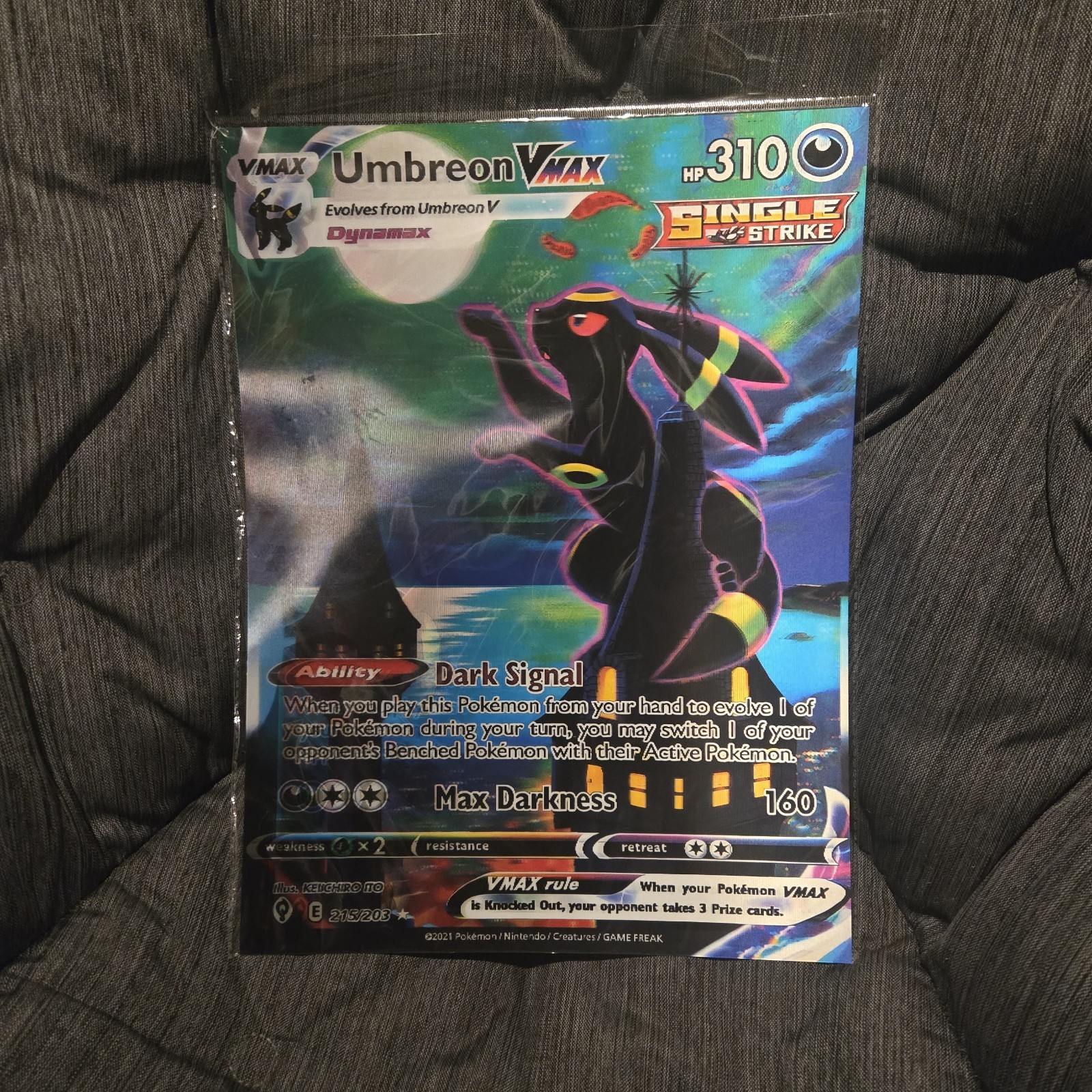 Pokemon Evolving Skies Umbreon VMAX Lenticular Poster Moonbreon Alt Art
