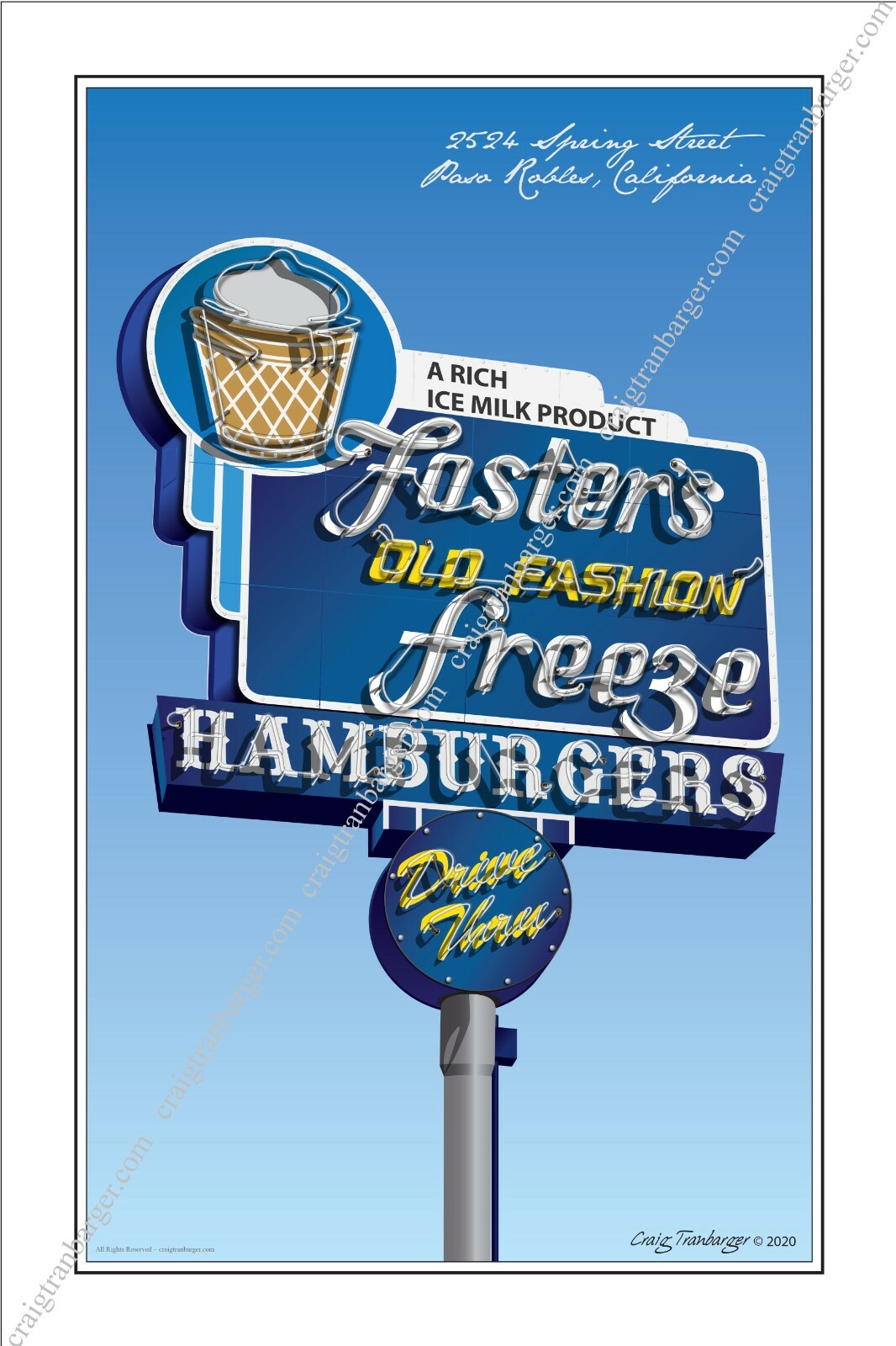 Neon Sign,Neon,sign,art,Foster’s,Freeze,Route 66,Travel,roadside,Motel,nostalgia
