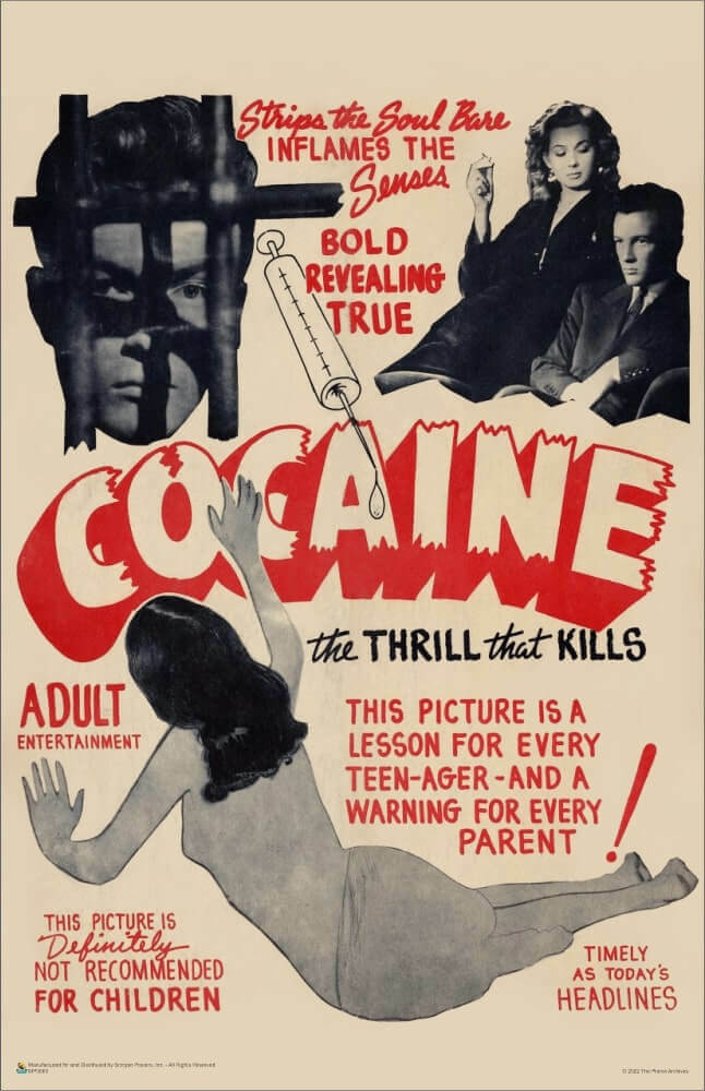 Cocaine – Vintage Movie Advertisement Mini Poster 11.5″ x 17.5″ Laminated