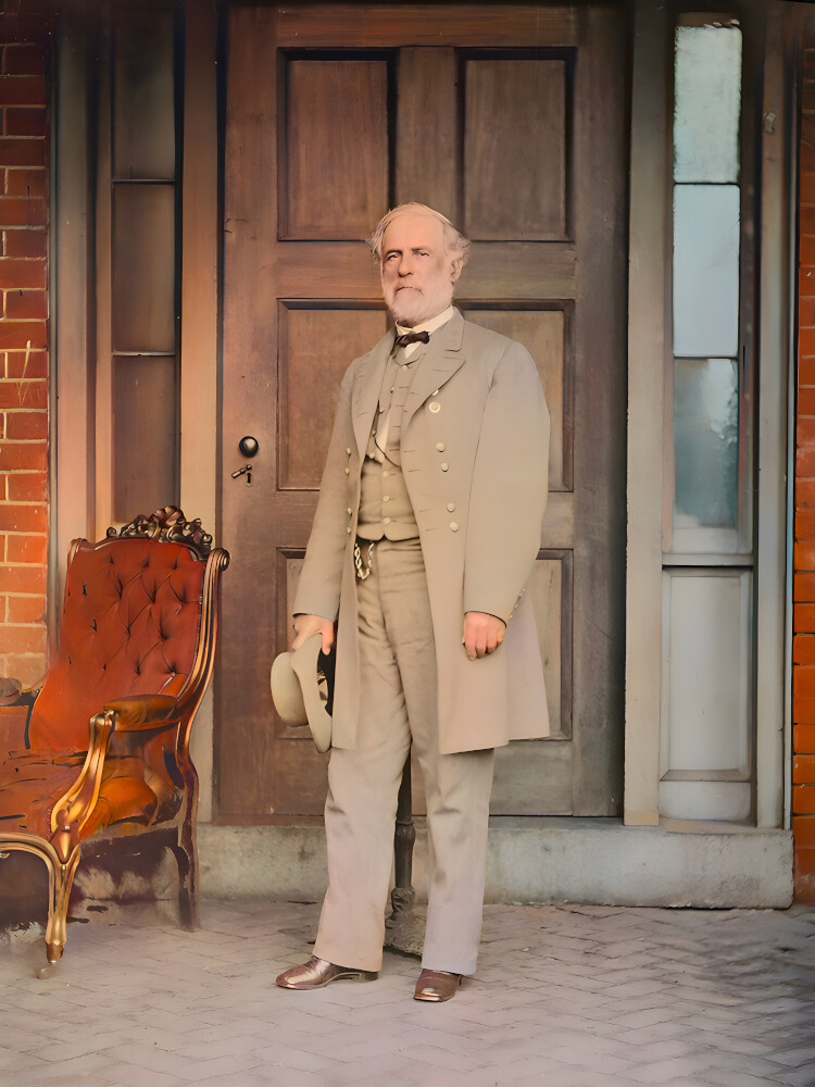 General Robert E. Lee Front Door Chair Civil War Photo Poster Print Colorized