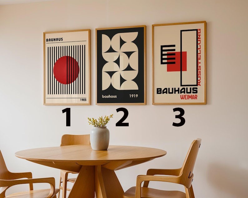 Bauhaus Geometric Modernist Wall Art Poster