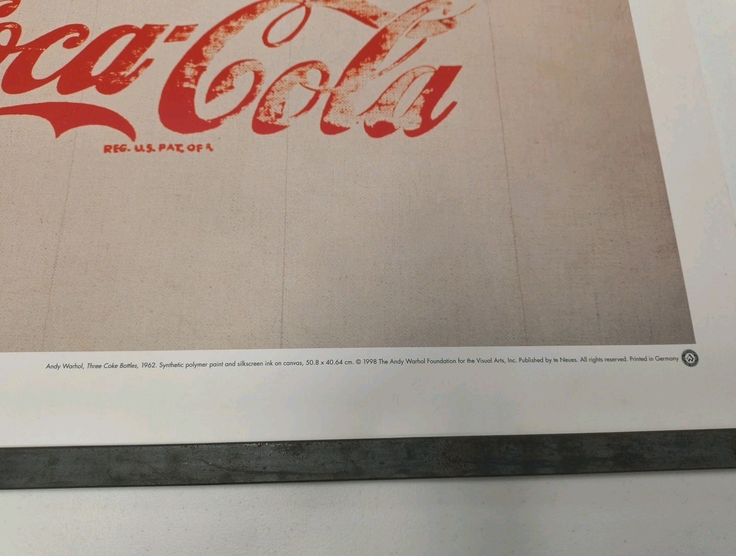 ANDY WARHOL FOUNDATION 1998 GERMANY LITHOGRAPH PRINT RARE POSTER Coca Cola 1962