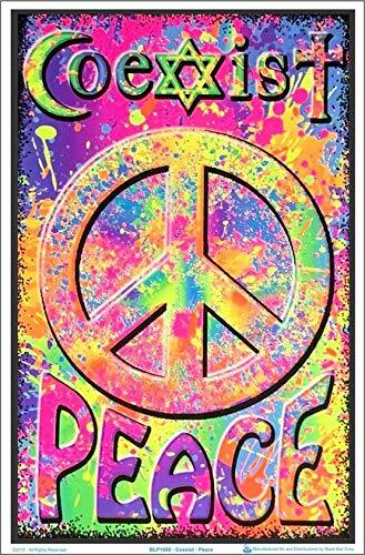 Coexist Peace Laminated Blacklight Poster – 23.5″ x 35.5″