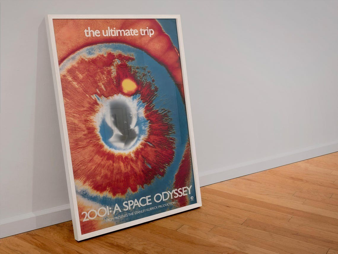 2001 A Space Odyssey Movie Poster Stanley Kubrick Sci-Fi Art Unframed 24×36