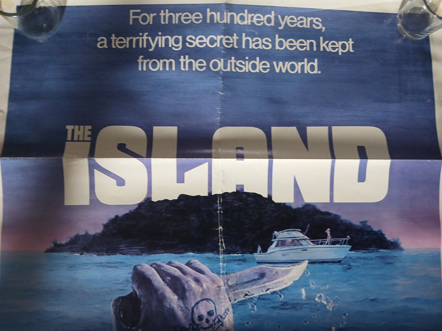 *🗡* THE ISLAND Original Folded 27×41″ Poster 1980 Peter Benchley Michael Caine