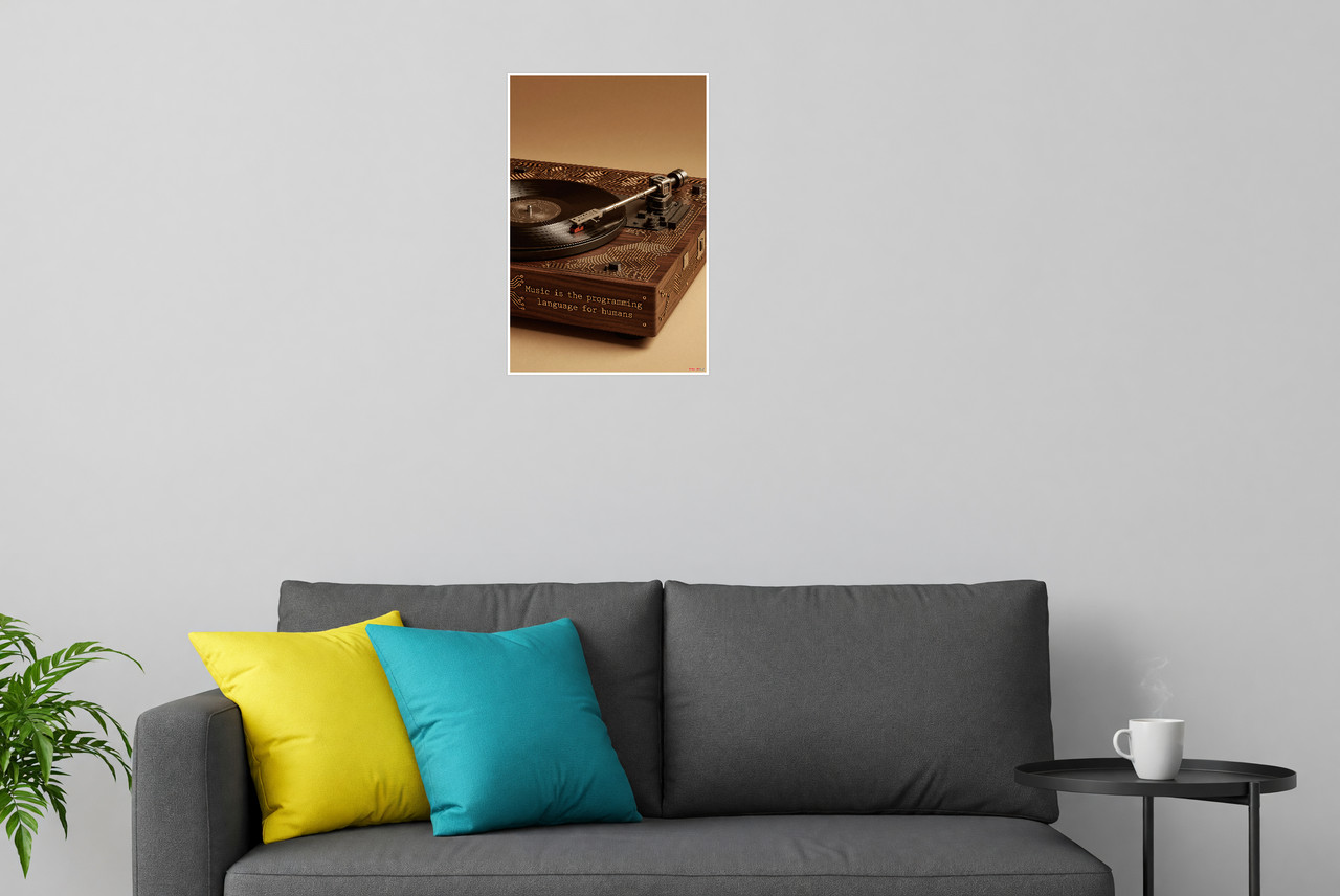 Music Programming Language Quote Retro Tech 12×18 Poster