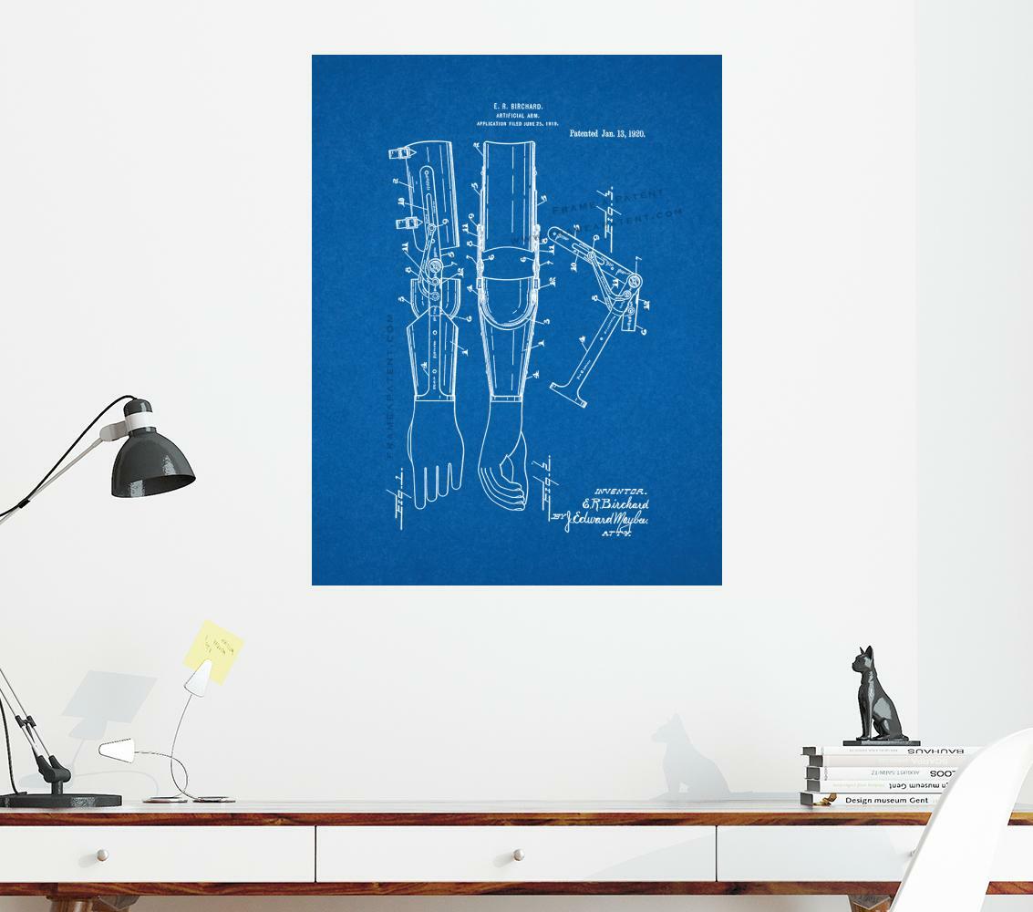Artificial Arm Patent Print Blueprint