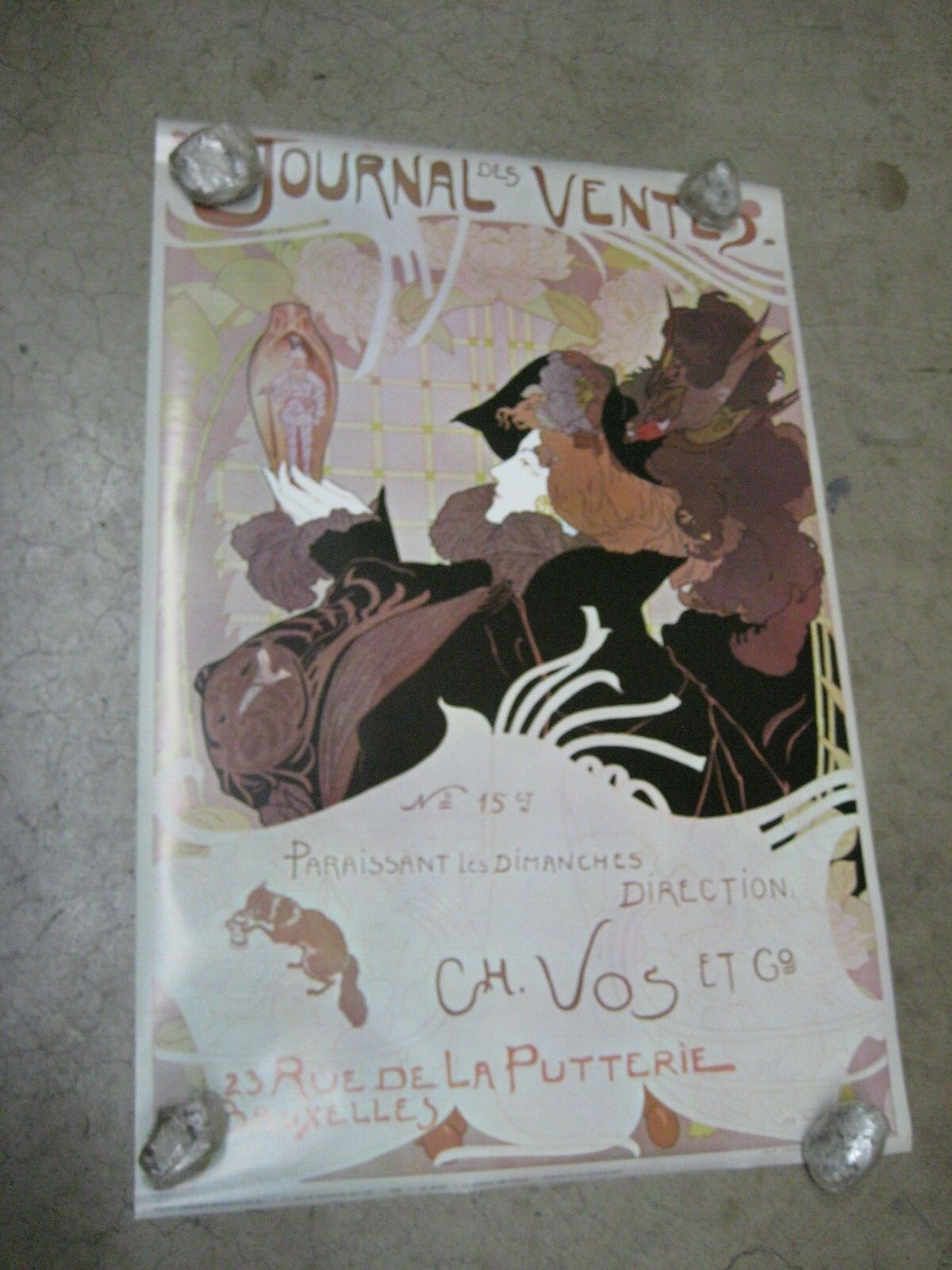 Le Journal des Ventes de feure art print vintage poster 1970’s C1759