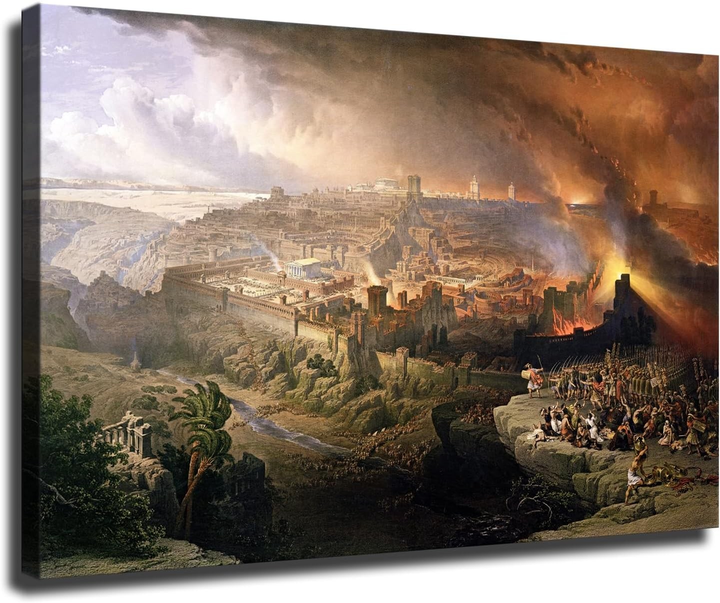 Siege and Destruction of Jerusalem By The Romans Under Titus Canvas Wall Decor