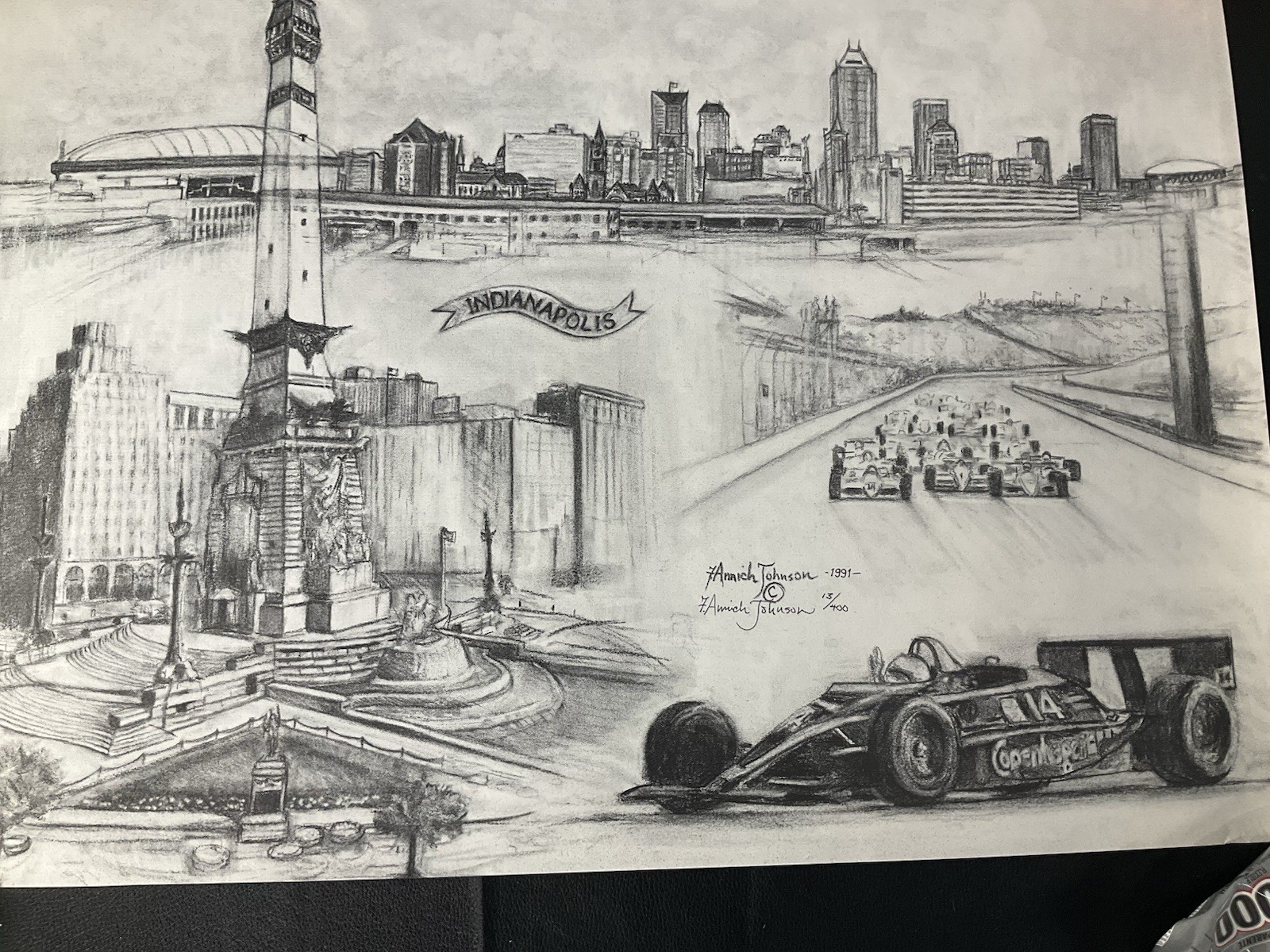 AJ Foyt Jr 4-time Indy 500 Winner 18.5×25.5 Limited Edition Print Signed