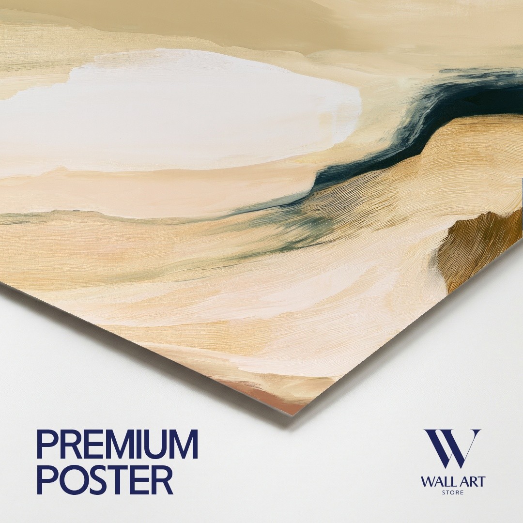 Beige Abstract Poster | Serene Wall Art | Living Room Decor